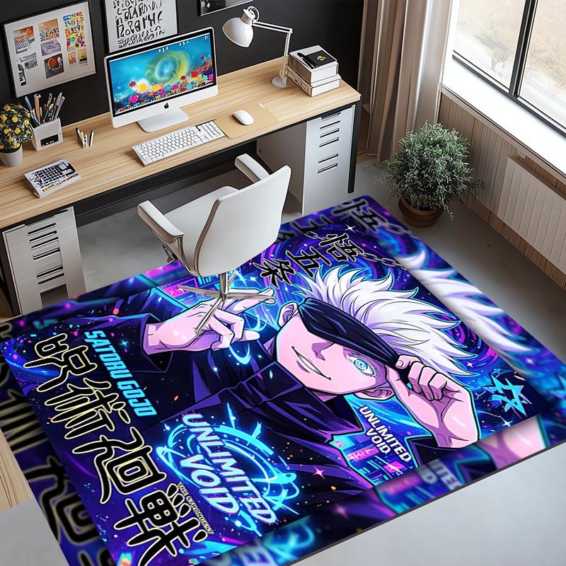 Jujutsu Kaisen Pattern Rug, Indoor/Outdoor Mat, for Picnic, Gameroom, Bedroom, Office, Living Room, Home Decor Carpet, Birthday Gift