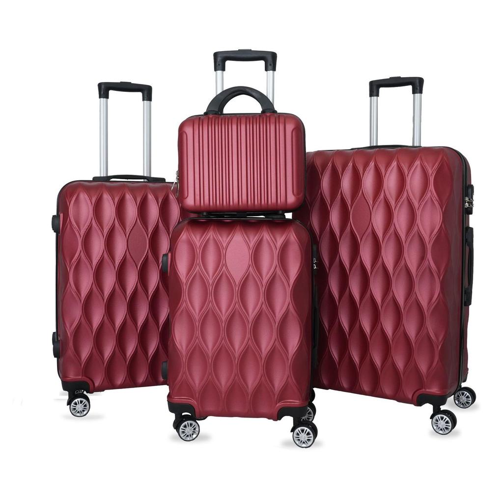 ABS Universal Wheel Trolley Case Set: 12/20/24/28 inch Carry-On Suitcases (4 Pieces)