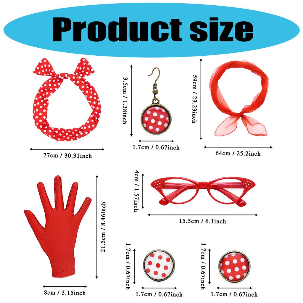 Dot Trio Costume Set For Cosplay Enthusiasts Adjustable Headband Earrings And Glasses