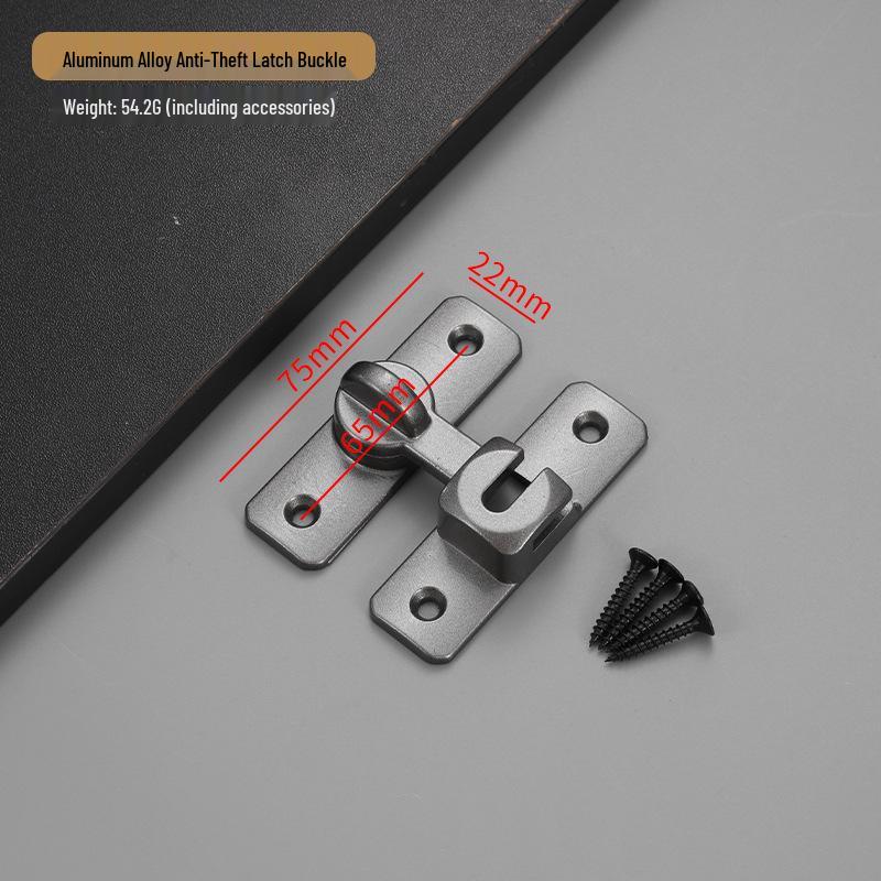 Solid Aluminum Multi-Angle No-Drill Anti-Theft Door Latch Bolt