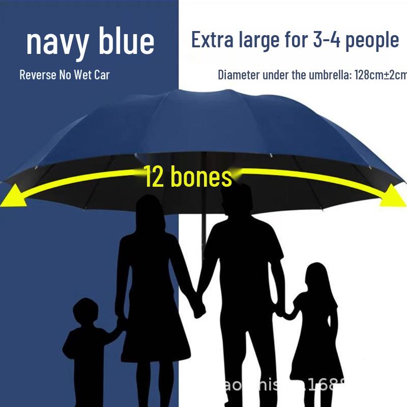 60-Bone Automatic Folding Umbrella, Dual-Use for Rain or Shine, Anti-UV Sunshade for Men and Women