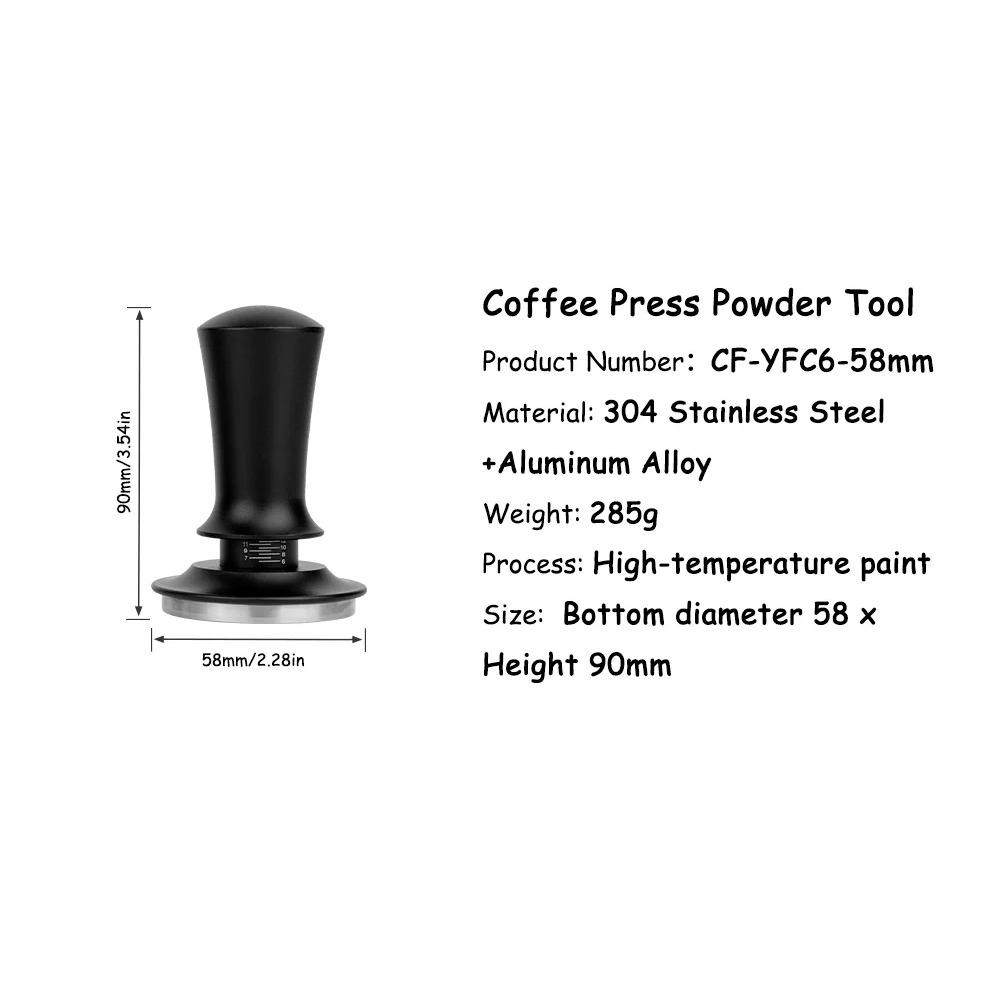 CF WISDOM Coffee Tamper or Wooden Tamper Base Set 51mm 53mm 58mm Stainless Steel Espresso Press or Wood Stand for Barista Home