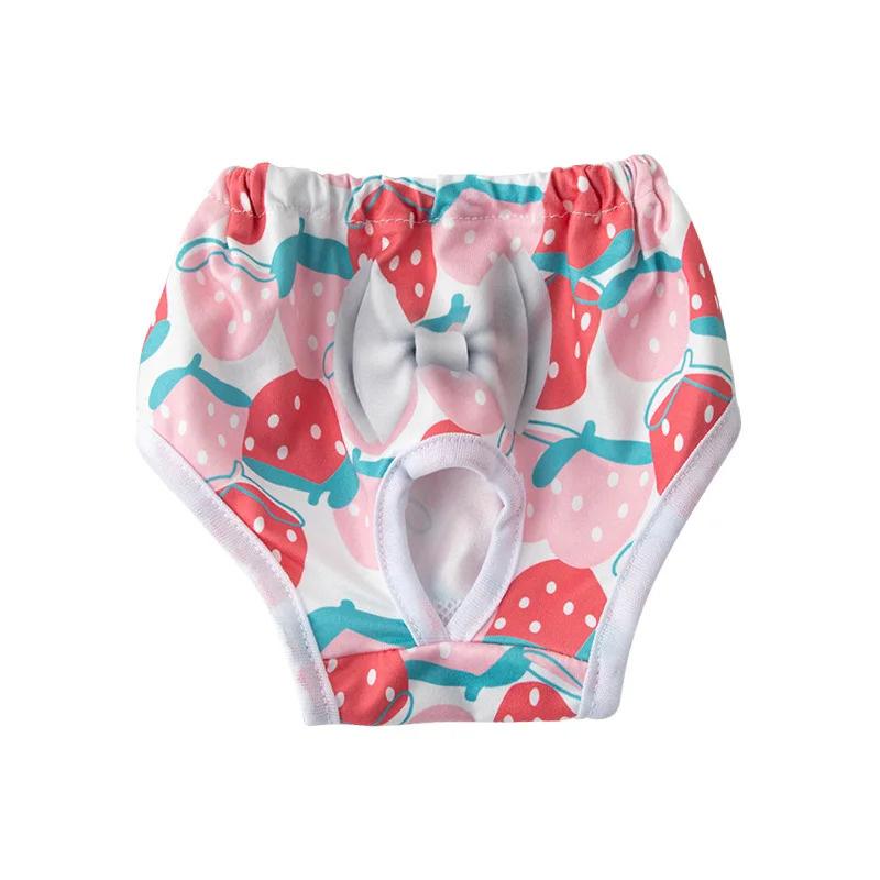 Pet Diaper Pants Female Dog Sanitary Pants Washable Reusable Heat Period Pet Underwear Hygiene Shorts Adjustable Soft Printed Small Pets