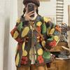 Heavy Industry Jacquard Contrasting Large Size Sweater Women's Cardigan Jacket Autumn and Winter New Loose Knitted Sweater Top