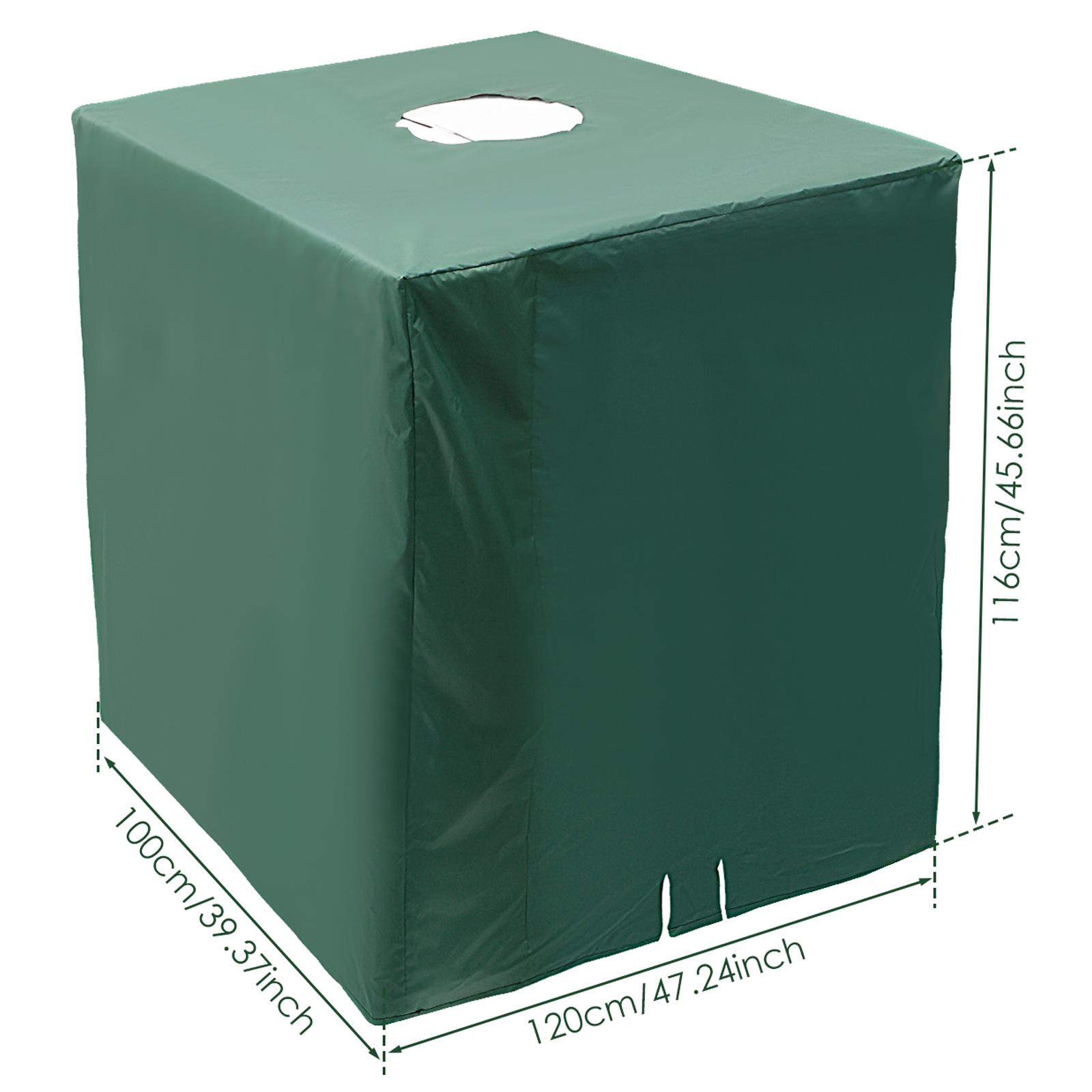

IBC Tote Cover Waterproof 1000 Liter Rainwater Container Rain Dustproof Water Tank Cover Oxford Cloth Outdoors UV Protection зелений