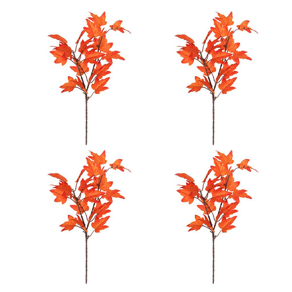 4pcs Simulation Maple Leaf Single Artificial Maple Leaf Flower Arrangement Accessories
