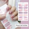 Flower Gradient Nail Sticker Full Wraps Nail Art Stickers Self-Adhesive Nail Art Decal Strips for DIY Nail Art Decor