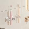 2pcs Self-Adhesive Mop Holder Wall Mounted Mop Brooms Organizers Cleaning Tool Holder for Laundry Room, Bathroom, Garage