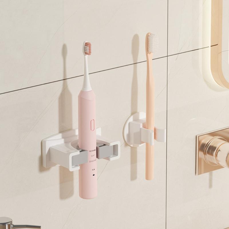 2pcs Self-Adhesive Mop Holder Wall Mounted Mop Brooms Organizers Cleaning Tool Holder for Laundry Room, Bathroom, Garage