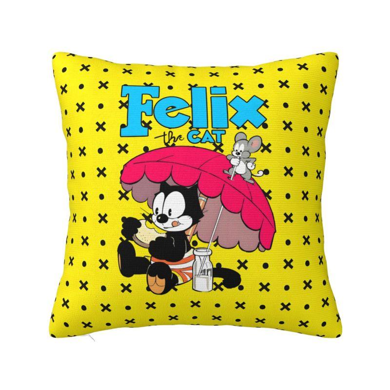 Custom Disney Felix The Cat Anime Pillow Case 40x40cm Decorative Cartoon Kawaii Luxury Cushion Cover Soft Pillowcase