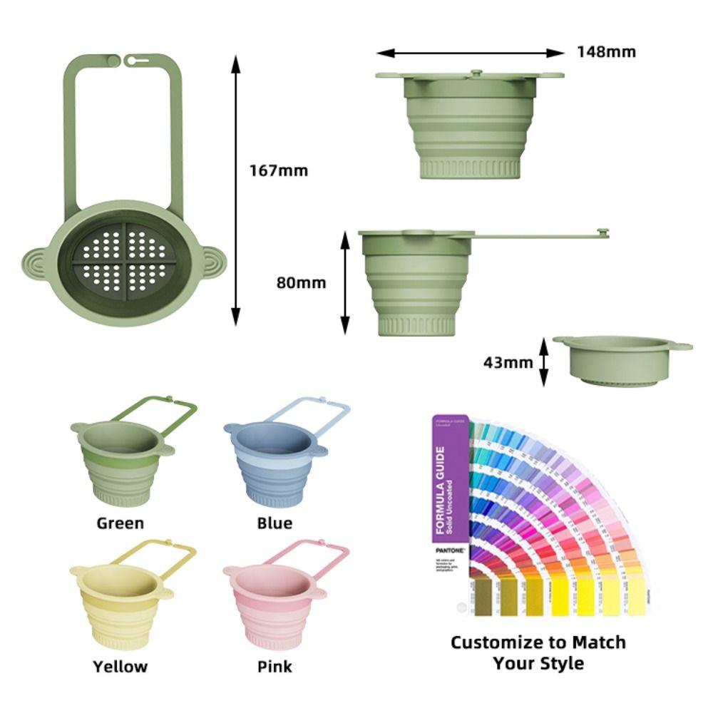 Silicone Strainer Basket Reusable Water Filter Basket New Sink Colander  Fruit Washing