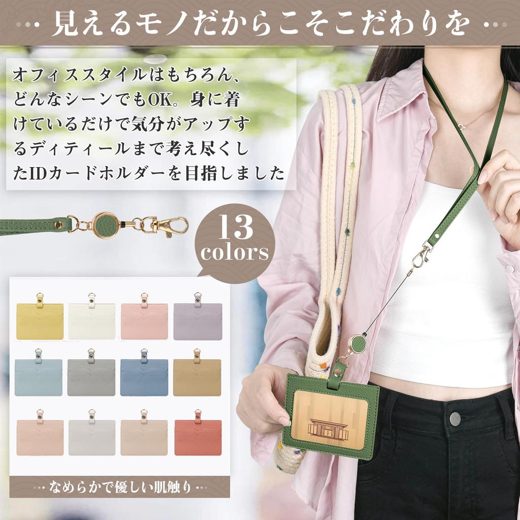Dockii ID Card Employee ID Card for Women and Neck Retractable Name Pass Business Card Name Tag Holds 3 Cards Holder, Horizontal, Case, Men, Strap,