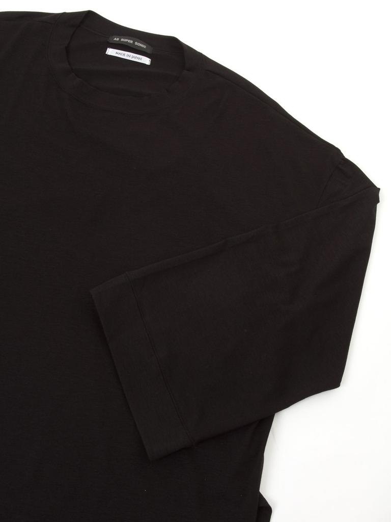 AS SUPER SONIC Cut and Sew Long Length Wide Sleeve Fashionable Black F Men's