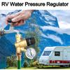 3/4 Inch Water Pressure Regulator Brass RV Pressure Reducer Valve Compact Adjustable for Camper/Garden Hose/Travel Trailer