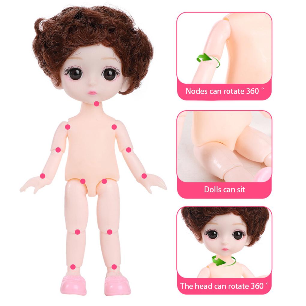 17cm Cartoon Doll Showcase Vinyl Ornament Moveable Joint Long Hair Party Atmospheres Decoration Sitting Kids Toy DIY