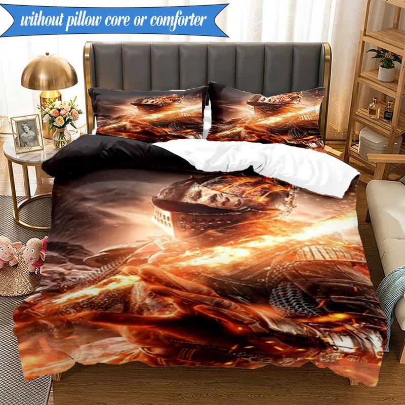 Knightly Crusader Armor 3pcs K-pop Music Group Bedding set,Ideal for Bedroom, Dormitory,Including Duvet Cover And 2pcs Pillowcases,Fan Gifts