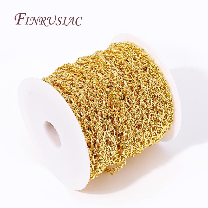 Wholesale 18K Gold Plated Bulk Metal Chains For Earring Necklace Accessories High Quality Jewelry Chains DIY Jewelry Findings