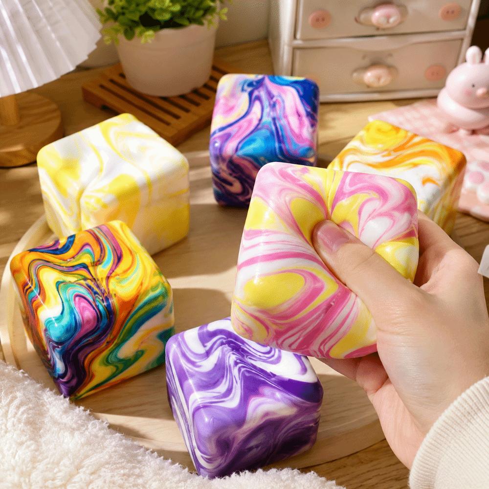 Super Soft Cheese Squeezed Cube 7cm Slow Rebound Fidget Toy Sensory Toy Squishy Toy Office
