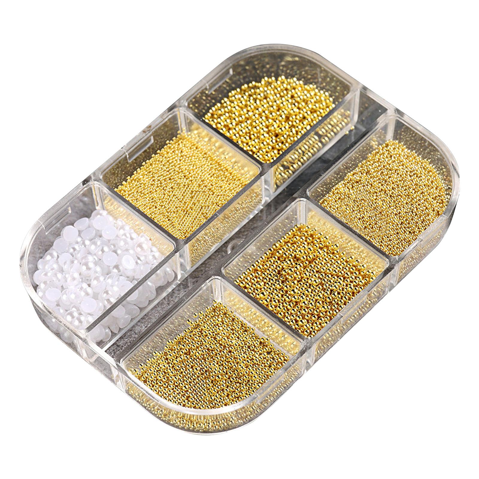 

6 сеток 3D жемчужные подвески для акриловых ногтей стальные бусины жемчужные смешанные украшения для ногтей поделки своими руками украшения для ногтей 6GZG