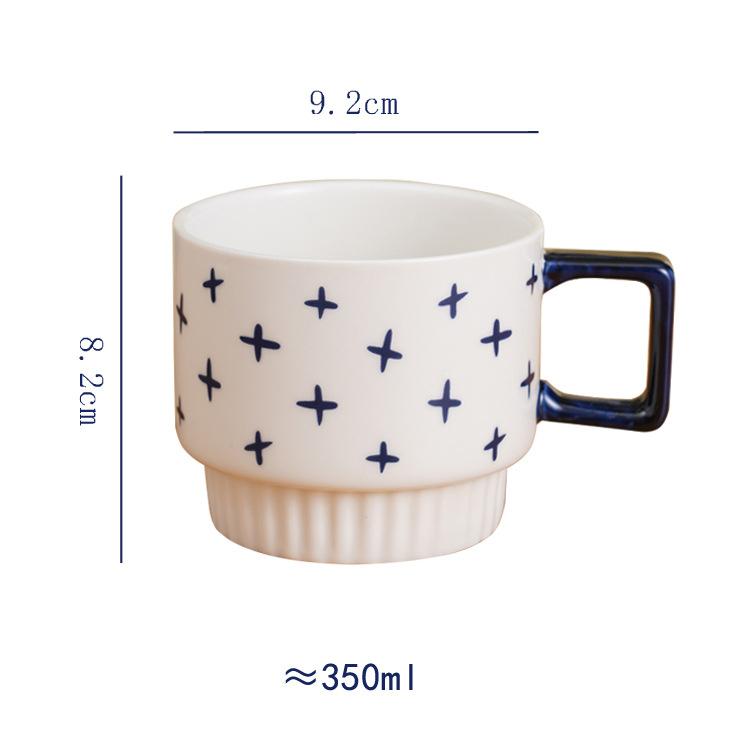Creative Stacking Cup Painted Pattern Porcelain Mugs Tableware Coffee Mug Dining Table Afternoon Tea Teacup Fruits Juice Cup