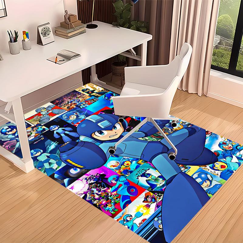 Cartoon Rockman Game Megaman1 Printed Absorbent Washable Carpet, Non-Slip Bathroom Mats, Kitchen Rugs, Yoga Mat,Living Room Entrance, Camping Picnic R