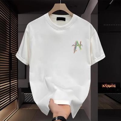 Women Men Cotton T Shirt Round Neck Short Sleeve Print Casual T-shirts