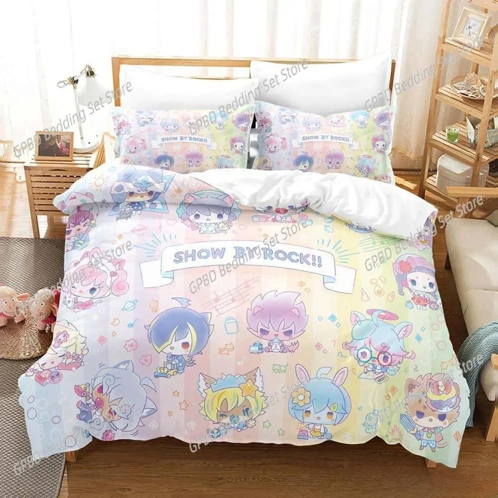

New Show By Rock! Beding Set For Bedrom Soft Modern Bedspreads Comefortable Children Kids Soft Duvet Cover Comfortable Quilt Cover And Pilowcase 100*200cm Single