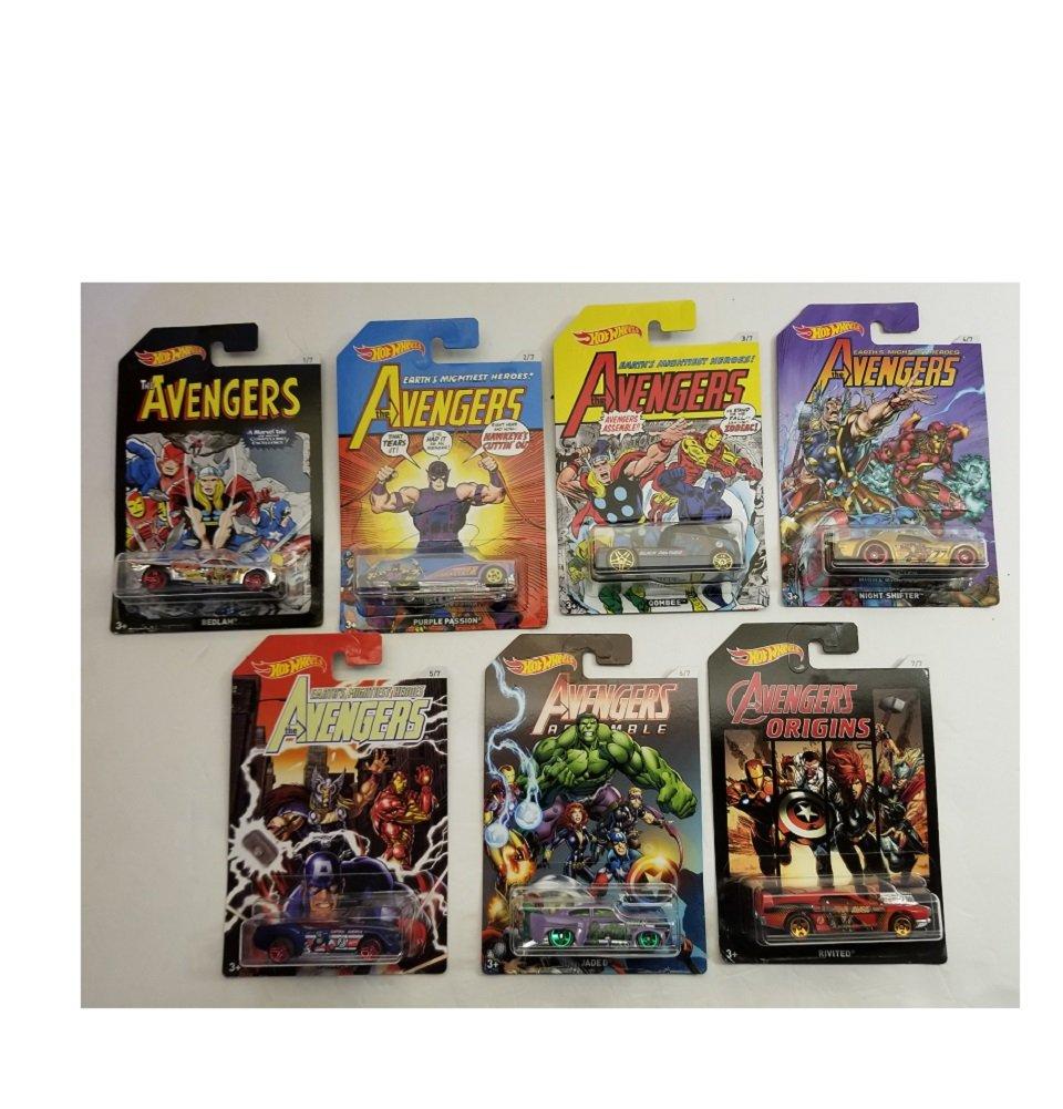 

Hot Wheels Avenger Series Set Purple Night Rivited All in 1 Set of 7 1-7 Bedlam, Passion, Qombee, Shifter, Pony-up, Jaded,