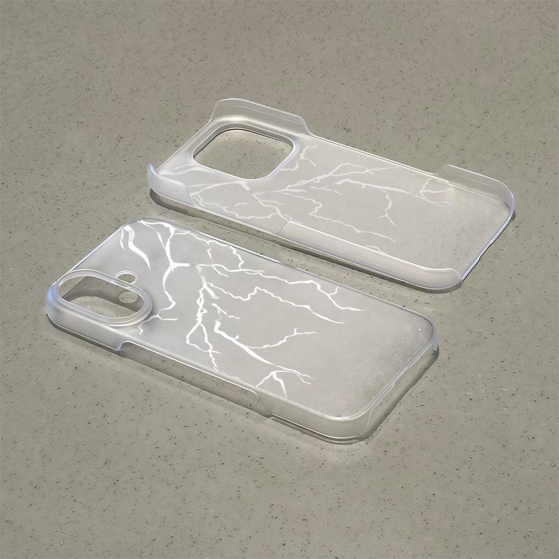 Silver Lightning for Apple 17 Mobile Phone Case for IPhone16promax Matte 15plus New 14 Personality
