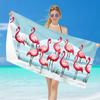 Tropisches Paradies Strandtuch - Rosa Flamingo & Palmenbaum Druck, Leichtes Schnelltrocknendes Handtuch zum Sonnenbaden & Strandparty