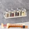 Ru Han Glass Seasoning Jars Set with Wall Rack