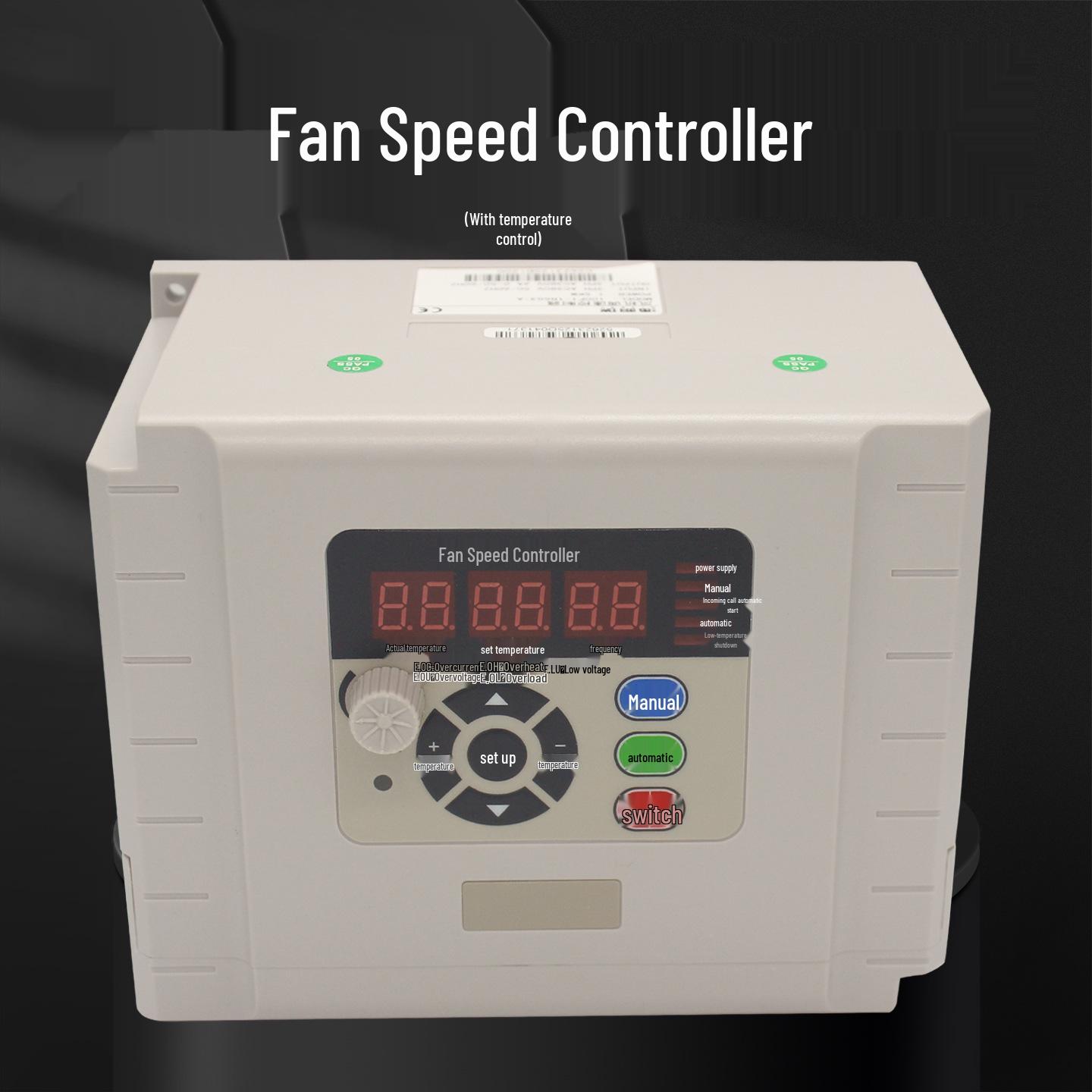 

Fan Speed Controller 1.5KW: Automatic Temp Control 380V Inverter for Negative Pressure Fans (100F1-1R5G3-A)