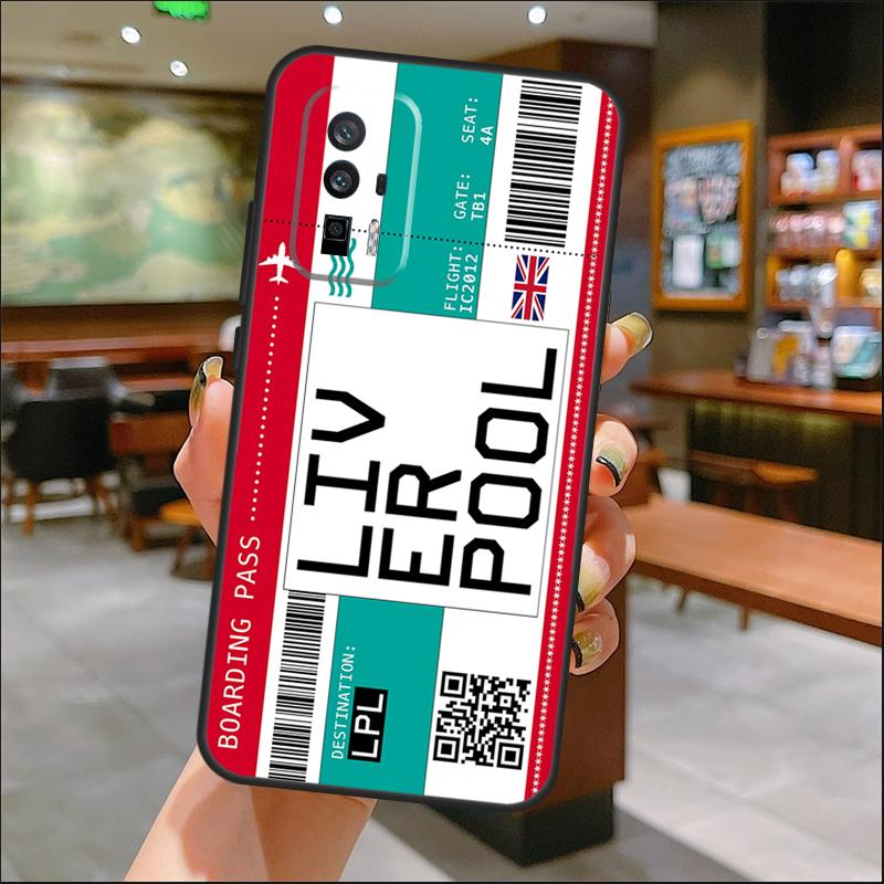 Boarding Pass Ticket Case For Xiaomi 14T Pro 13T 11T 12T 13 14 15 Ultra POCO X7 Pro X3 X5 X6 M6 F5 F6 Pro Cover