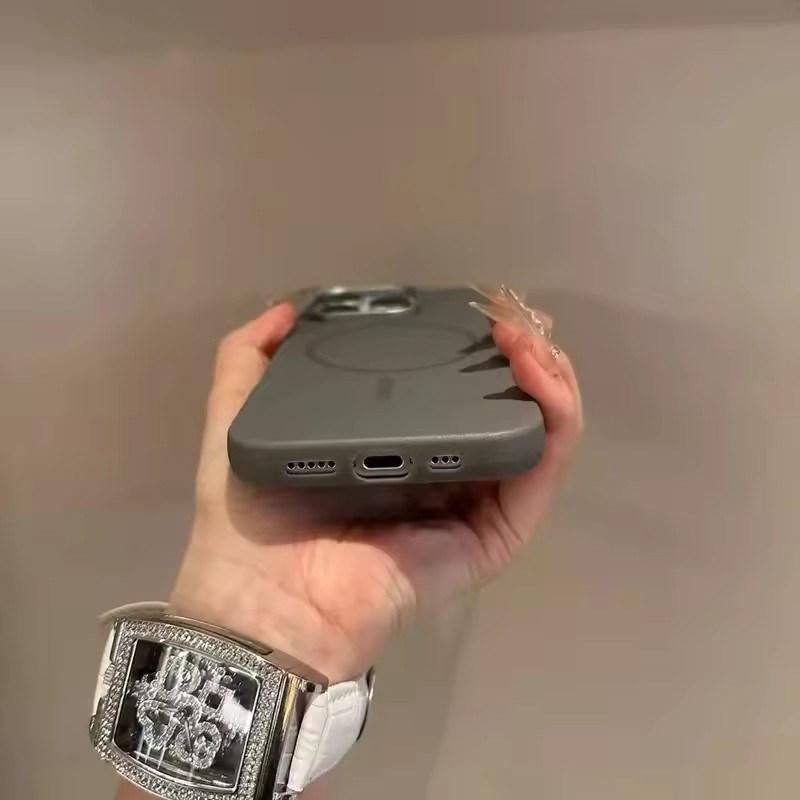 Luxuriöse Magsafe Kabellose Ladeleder Handyhüllen Für iPhone 12 13 14 15 16 Pro Max Plus Magnetische Bumper Hülle