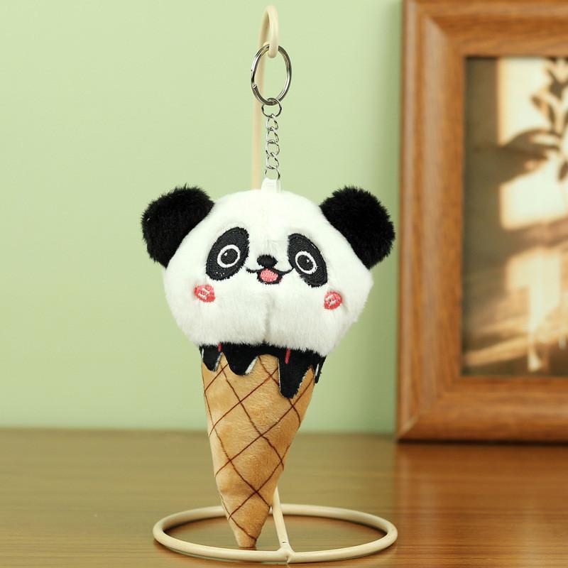 Adorable Panda Plush Toy Ice Cream Pendant Cute Children's Event Gift 15cm