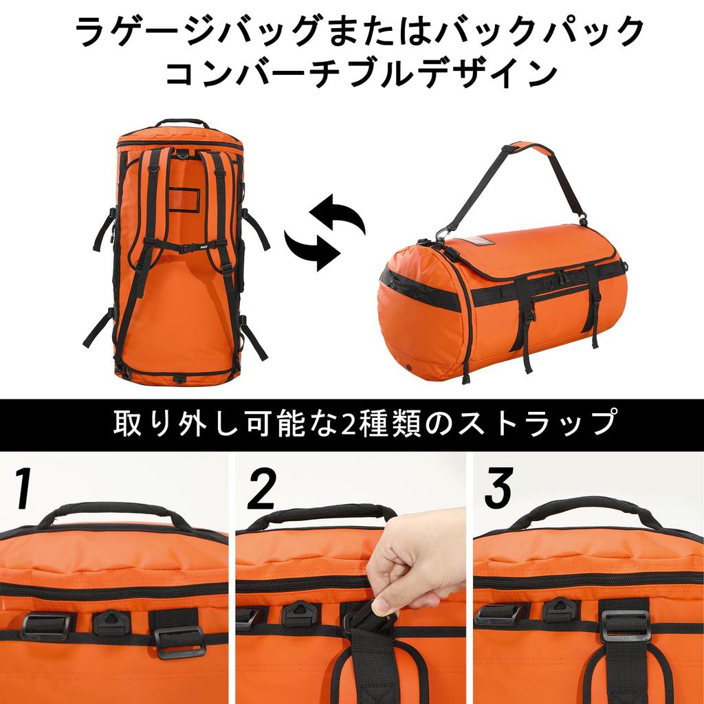 MIER Large Outdoor Duffel Backpack with Shoe Convertible 45L Capacity Compartment, Backpack, Waterproof,