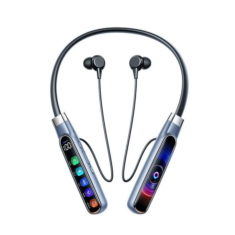 Smart Digital Display Sport Bluetooth Headphone HiFi Stereo Music In-Ear Headset Noise Cancel Microphone Earphones