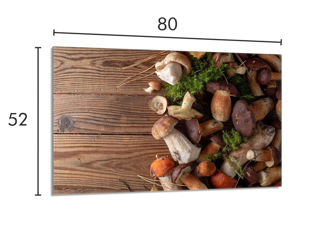 Szklana płyta ochronna na kuchenkę 80x52 Grzyby