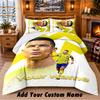 Cristiano Ronaldo Pattern Bedding 3Pcs Set Custom Name, Bed Sheet And Pillowcases For Home Bedroom