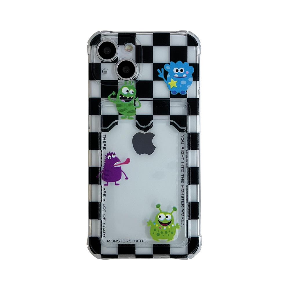 

Прозрачный чехол Grid Monster для iPhone 11/12/13/14 Pro & Pro Max со слотом для карты iPhone 13
