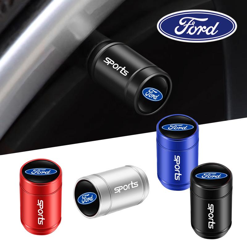 4Pcs Metal Car Tire Valve Caps 3D Aluminum Alloy Stem Caps For Ford Focus Mk2 Mk4 Mk8 Fiesta Mondeo Shelby Ecosport Mustang PumaBD7