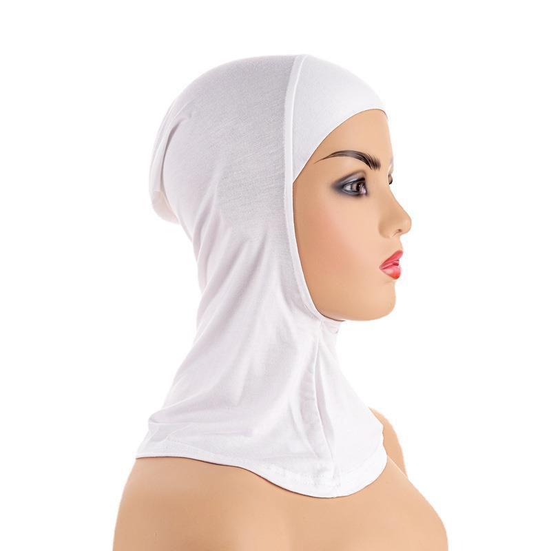 Women's Black Hijab Scarf Muslim Islamic Modal Solid Color Neck Head Under Scarf Cap