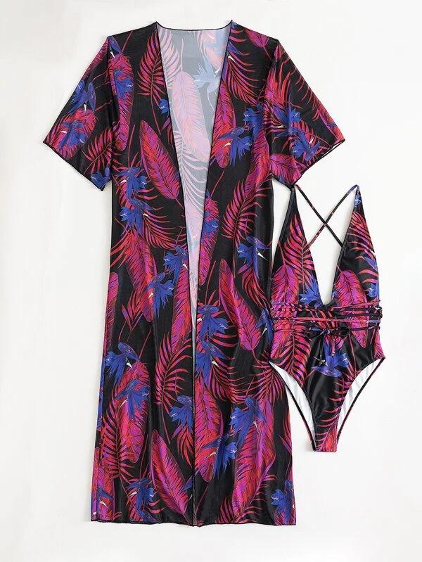 Women's Figure-Flattering Two-Piece Bikini Swimwear with Cover-Up