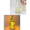 White Iron Candle Holders, Birdcage Frame with Butterfly Accent and Bird Top Detail, Antique Candlestick Lantern for Living Room, Entryway, or Study