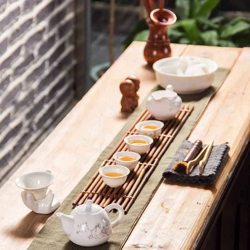 Ceainic ceramic lucrat manual chinezesc, porțelan, decor pentru casă, ceainice de birou, culoare albă, ceainic, fierbătoare, livrare directă