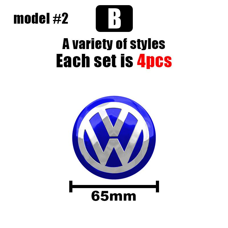 4 Stück 56/60/65mm Volkswagen Auto Radnabenkappe Aufkleber Radkappe Für VW R Golf Touran Octavia Motion GTI Polo Auto Zubehör