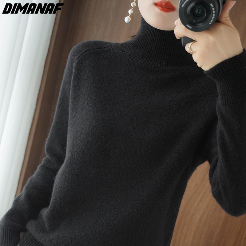 Herbst Frauen T-Shirt Wolle t-shirt Stricken Grundlegende Mode Korea Tops Tees Rollkragen Langarm Hause Tragen Lose Beiläufige