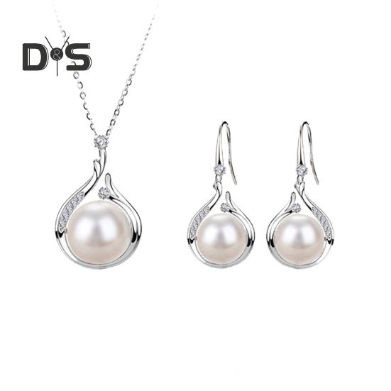 

2 шт./компл. Женский комплект ювелирных изделий, серьги-крючки из искусственного жемчуга, регулируемое ожерелье, блестящие стразы, ювелирные изделия для свадебной вечеринки 1 Set