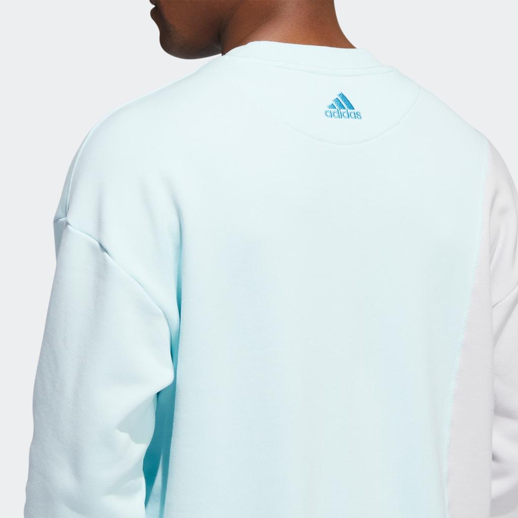 adidas Trae Crew Pruhovaný design Potisk loga Mikina s dlouhým rukávem Pánská mikina Modrá HN7175
