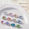 Moonlight Nail Art Diamond Decorations - 10 Pieces: Rectangle, Octagon, Square, Pointed Bottom Designs